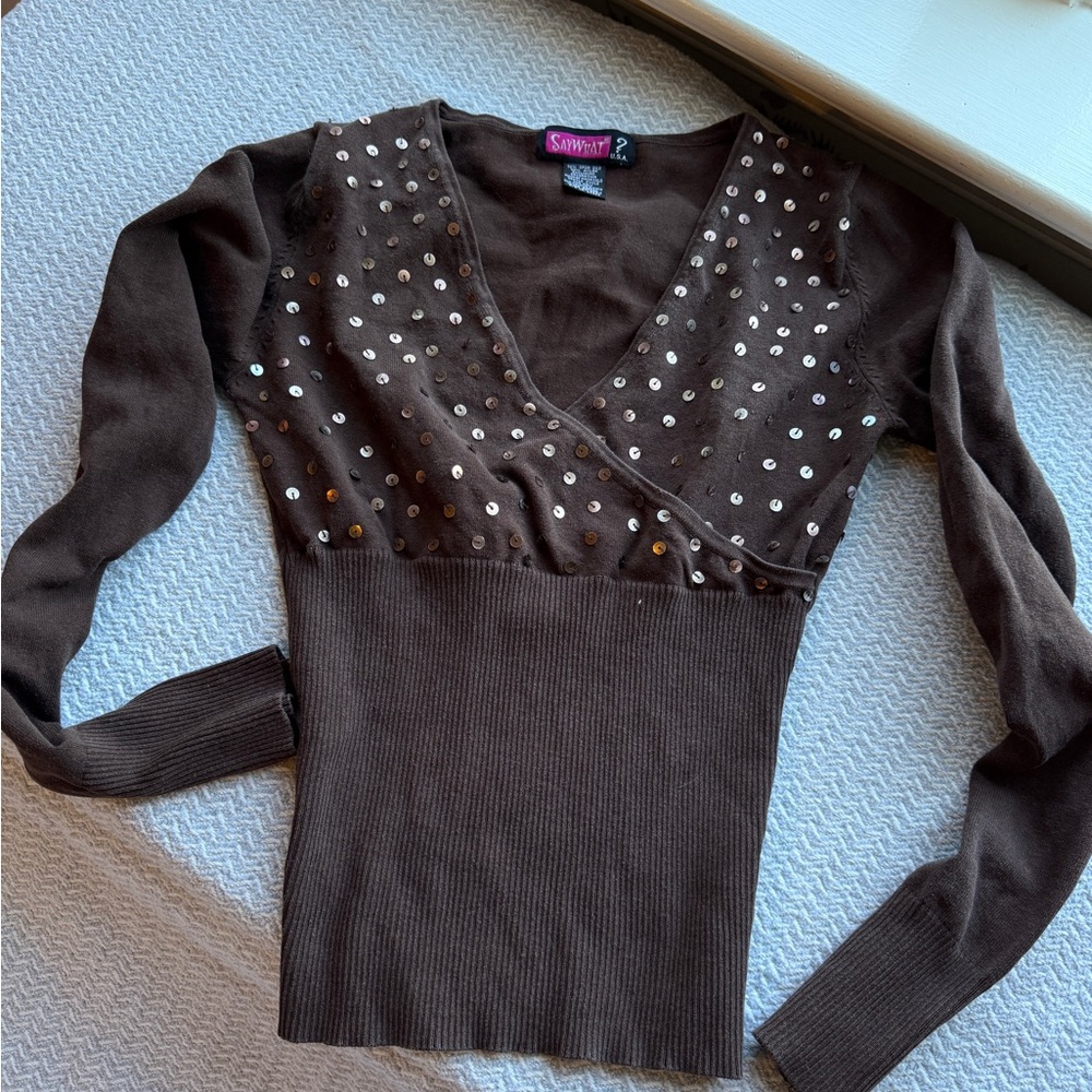 Vintage Say What ? Sequin Top